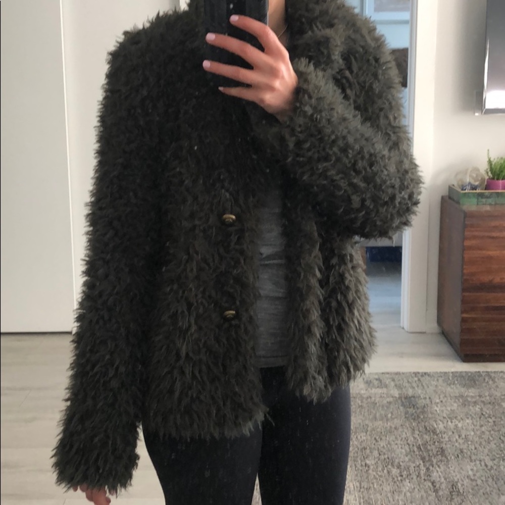 Vero Moda Faux Fur Jackie - Hunter Green